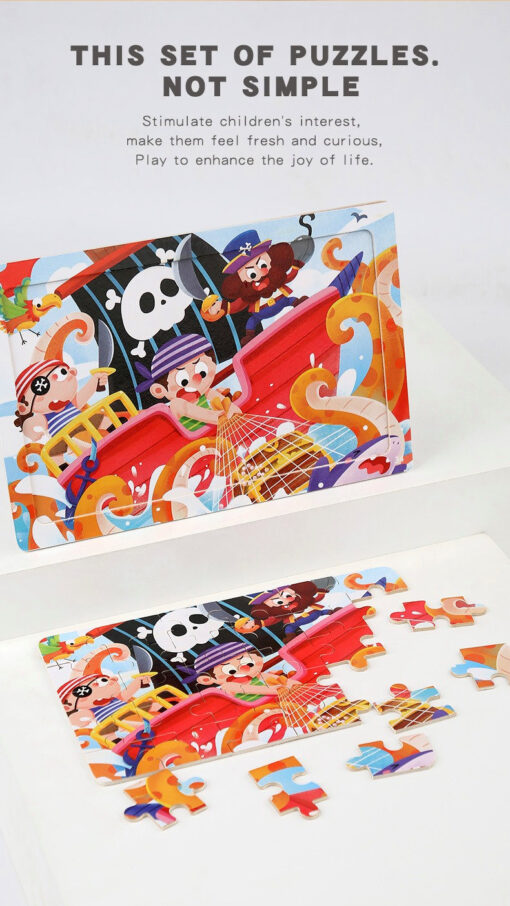 30-piece wooden cartoon puzzle