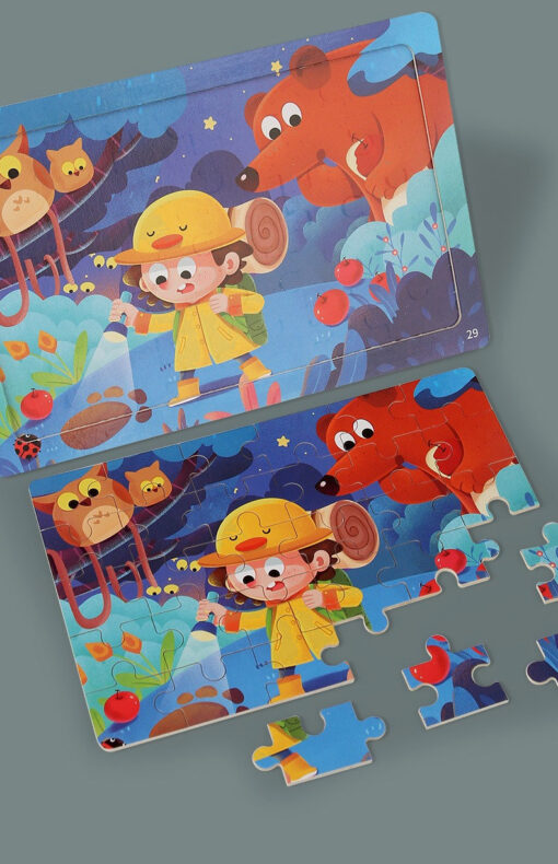 30-piece wooden cartoon puzzle